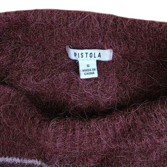 Pistola Burgundy Striped Oversized Alpaca Ivy Sweater S - Picture 5 of 5